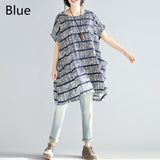 Celmia Fashion Women Striped Dress Oversized Short Sleeve Pockets Shirt Dress 2018 Summer Top Casual Loose Vestido Plus Size 5XL