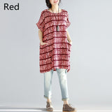 Celmia Fashion Women Striped Dress Oversized Short Sleeve Pockets Shirt Dress 2018 Summer Top Casual Loose Vestido Plus Size 5XL